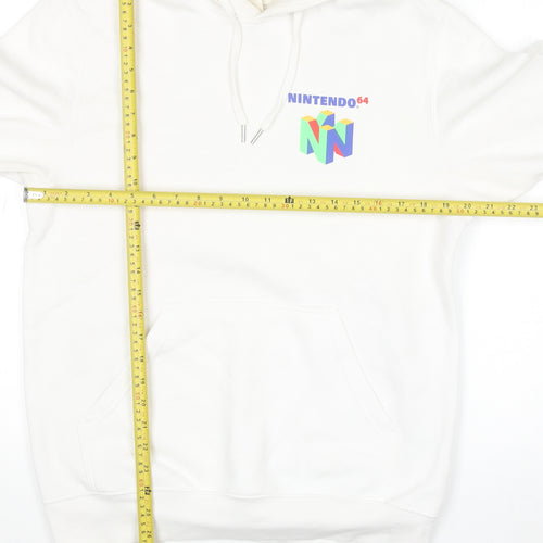 H&M Men’s White Nintendo 64 Graphic Pullover Hoodie Size S