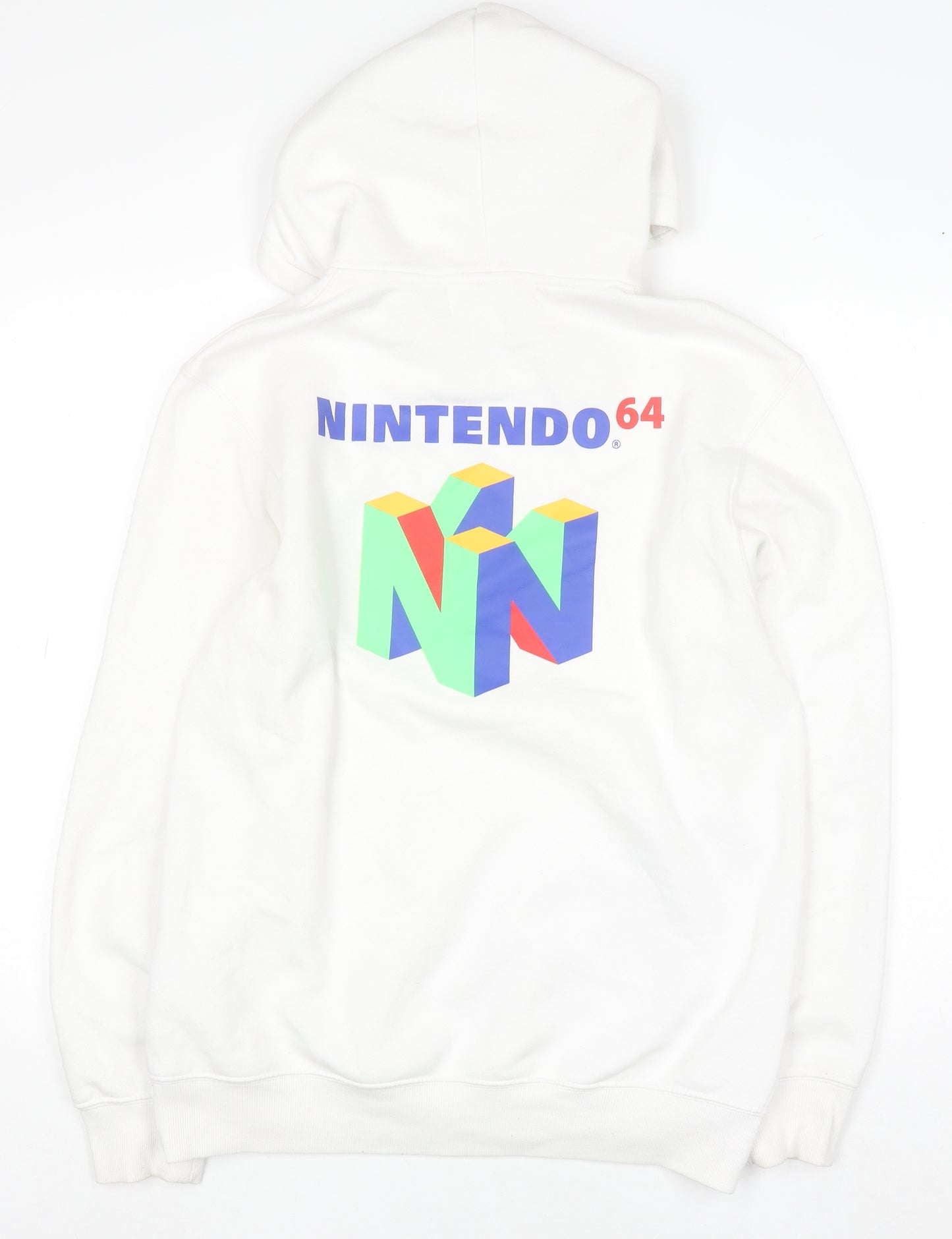 H&M Men’s White Nintendo 64 Graphic Pullover Hoodie Size S