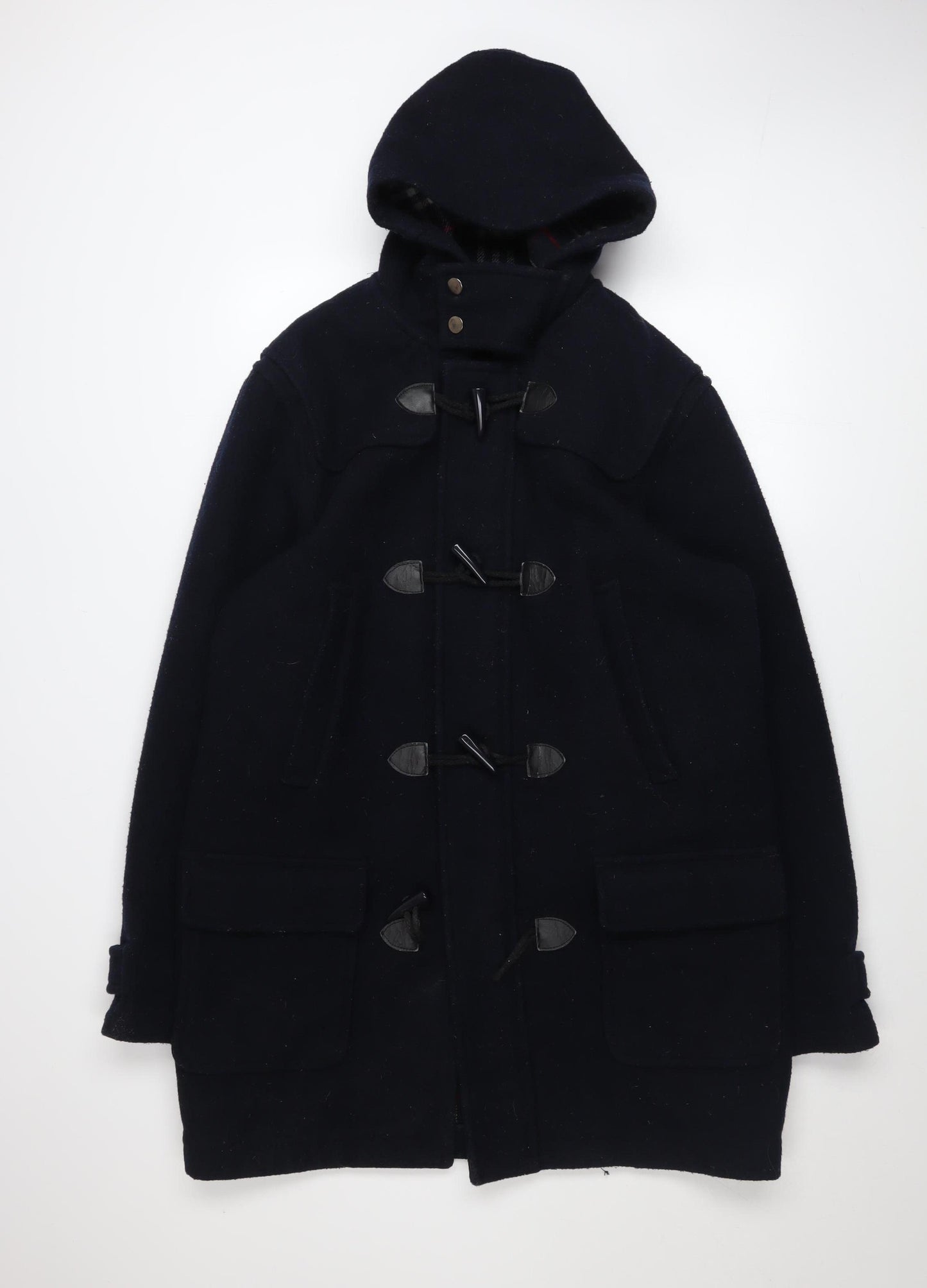 Harbour Bay Men’s Navy Wool Blend Hooded Duffle Coat Medium