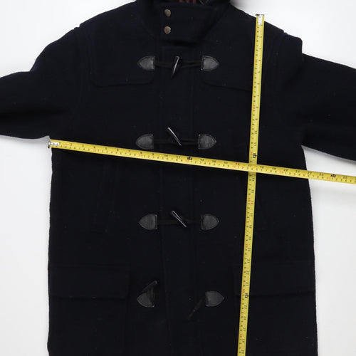 Harbour Bay Men’s Navy Wool Blend Hooded Duffle Coat Medium