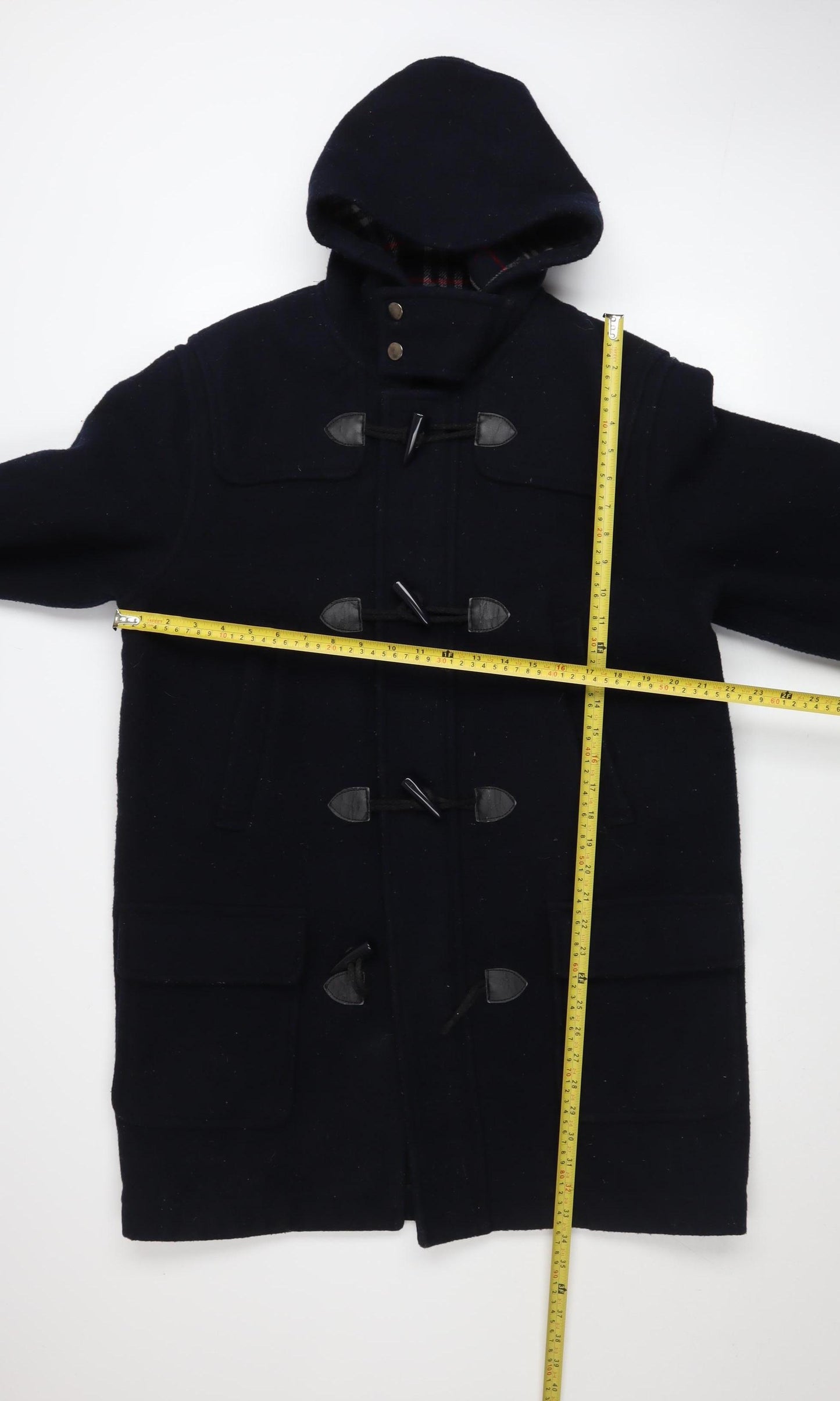 Harbour Bay Men’s Navy Wool Blend Hooded Duffle Coat Medium