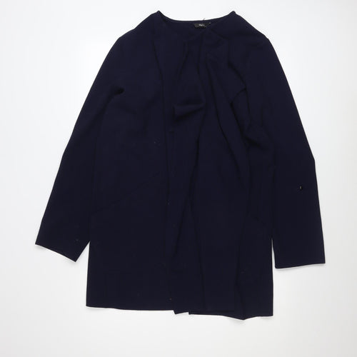M&Co Women's Blue Size 14 Mid-Length Open Polyester Coatigan