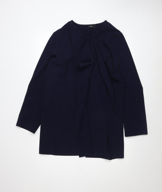 M&Co Women's Blue Size 14 Mid-Length Open Polyester Coatigan