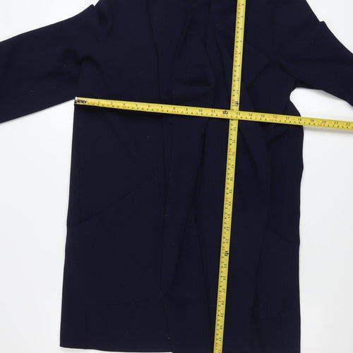 M&Co Women's Blue Size 14 Mid-Length Open Polyester Coatigan