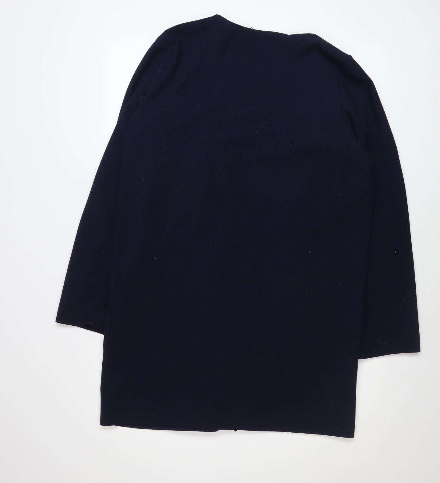 M&Co Women's Blue Size 14 Mid-Length Open Polyester Coatigan