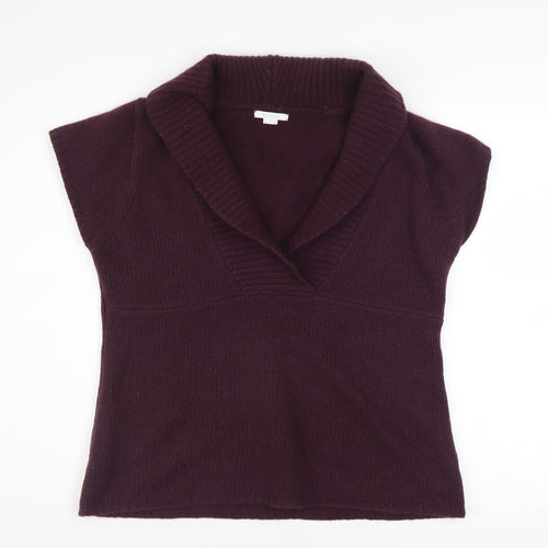 Wolsey Women's Purple Sleeveless V-Neck Pullover Jumper Size 10