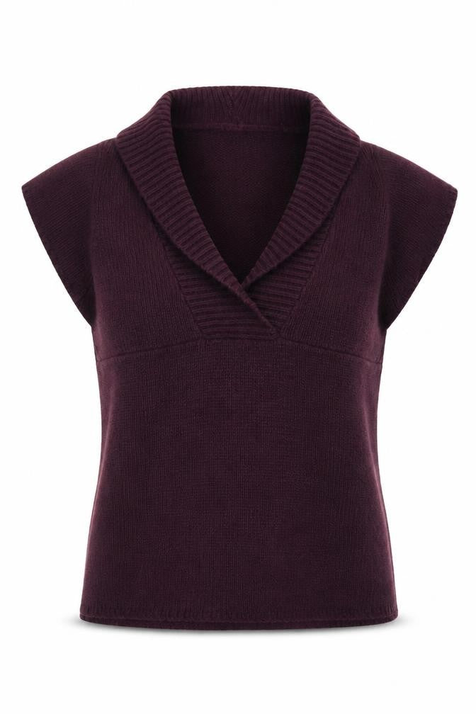 Front view of Wolsey Women's Purple Sleeveless V-Neck jumper, size 10