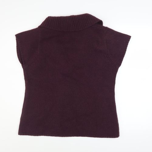 Wolsey Women's Purple Sleeveless V-Neck Pullover Jumper Size 10
