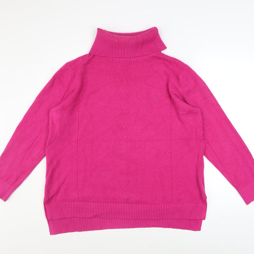 ANNY Women’s Pink Roll Neck Long Sleeve Pullover Jumper L