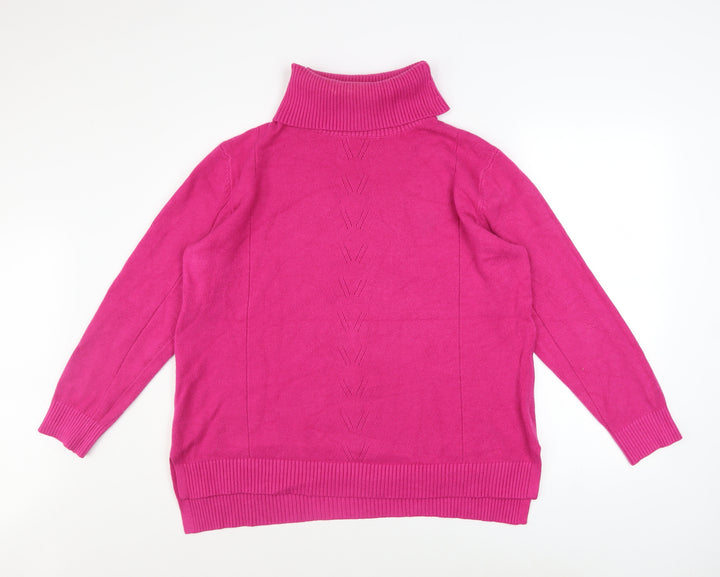 ANNY Women’s Pink Roll Neck Long Sleeve Pullover Jumper L