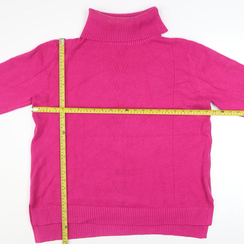 ANNY Women’s Pink Roll Neck Long Sleeve Pullover Jumper L
