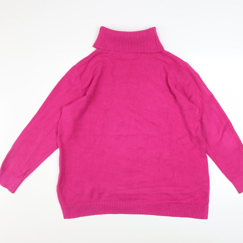 ANNY Women’s Pink Roll Neck Long Sleeve Pullover Jumper L