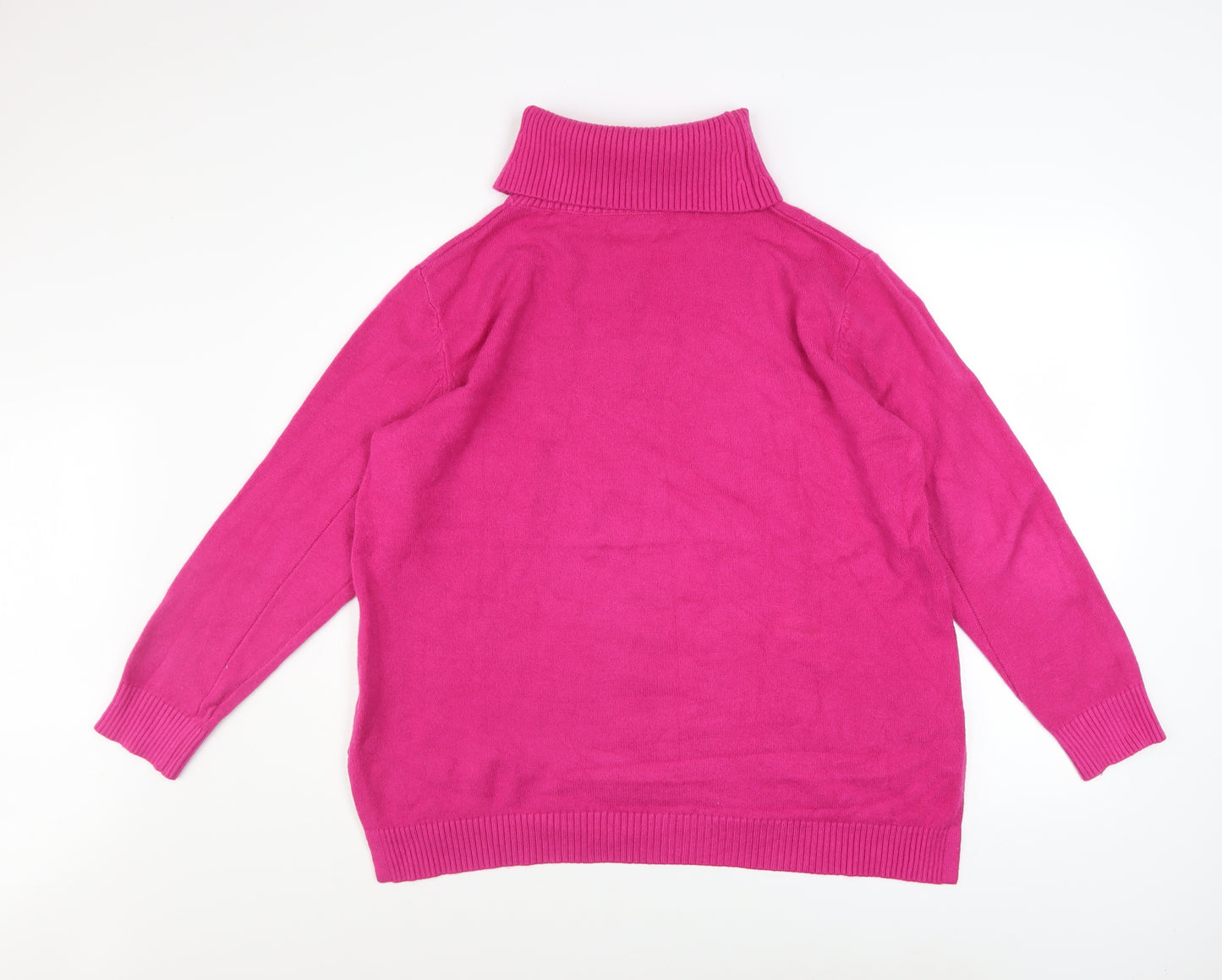 ANNY Women’s Pink Roll Neck Long Sleeve Pullover Jumper L