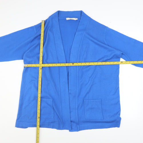 EWM Women Blue Acrylic Long Sleeve Open Cardigan XL 22-24