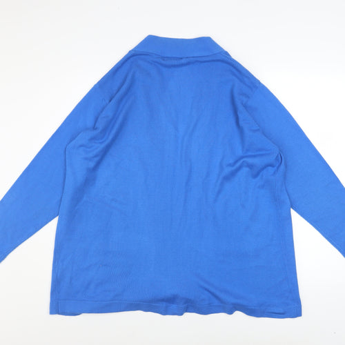 EWM Women Blue Acrylic Long Sleeve Open Cardigan XL 22-24
