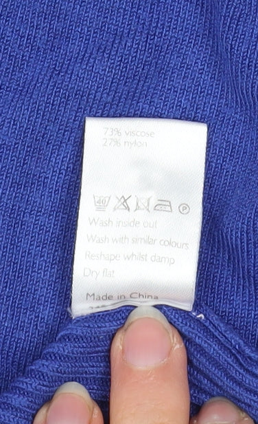 John Lewis Women Blue Roll Neck Long Sleeve Pullover Jumper Size 14