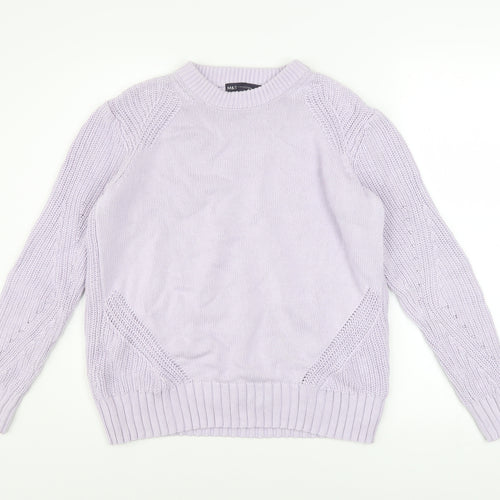 Marks and Spencer Women’s Purple Cotton Crew Neck Jumper Size S