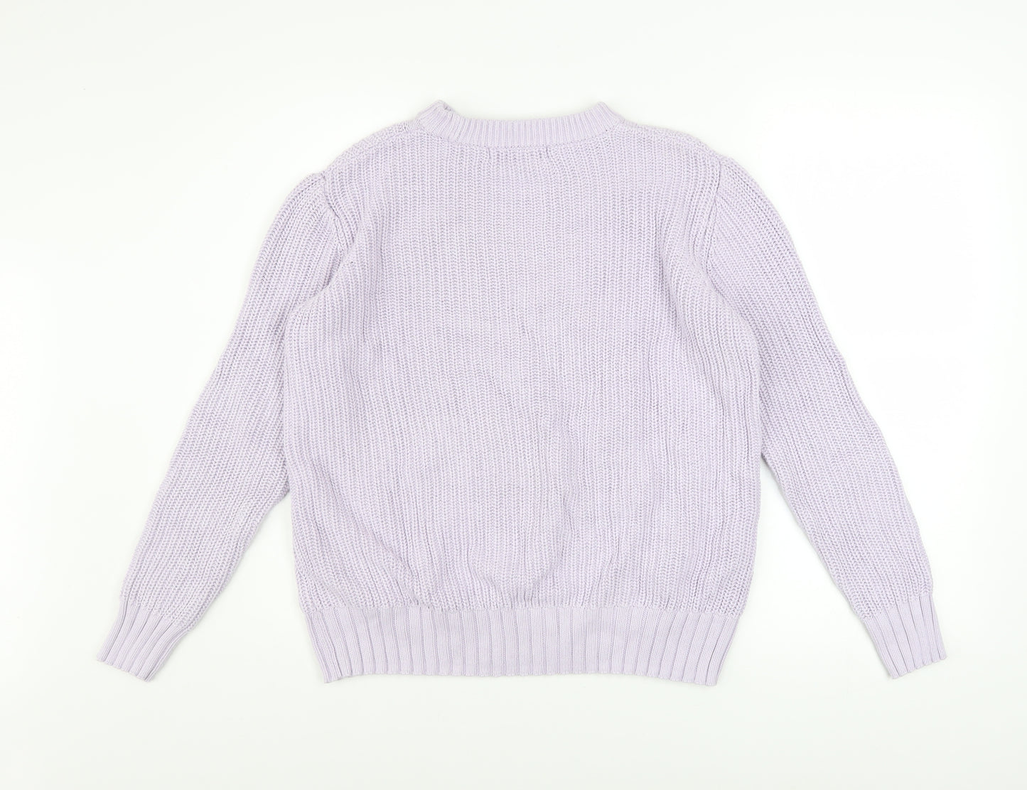Marks and Spencer Women’s Purple Cotton Crew Neck Jumper Size S