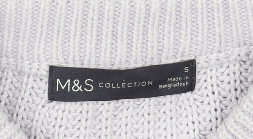 Marks and Spencer Women’s Purple Cotton Crew Neck Jumper Size S