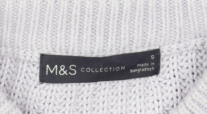 Marks and Spencer Women’s Purple Cotton Crew Neck Jumper Size S