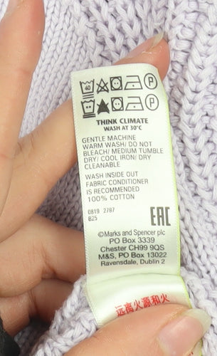 Marks and Spencer Women’s Purple Cotton Crew Neck Jumper Size S