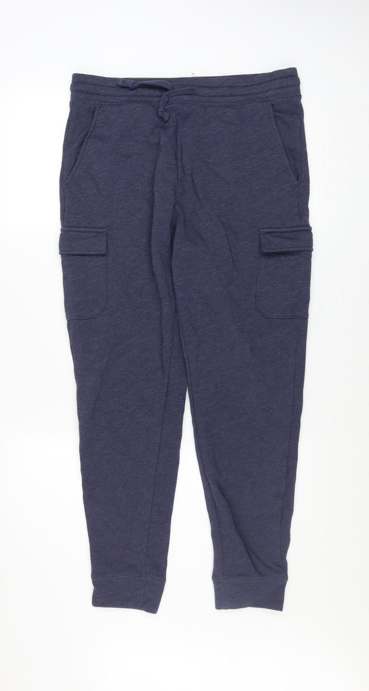 GAP Men Blue Cotton Jogger Sweatpants M Regular Fit Activewear Trousers