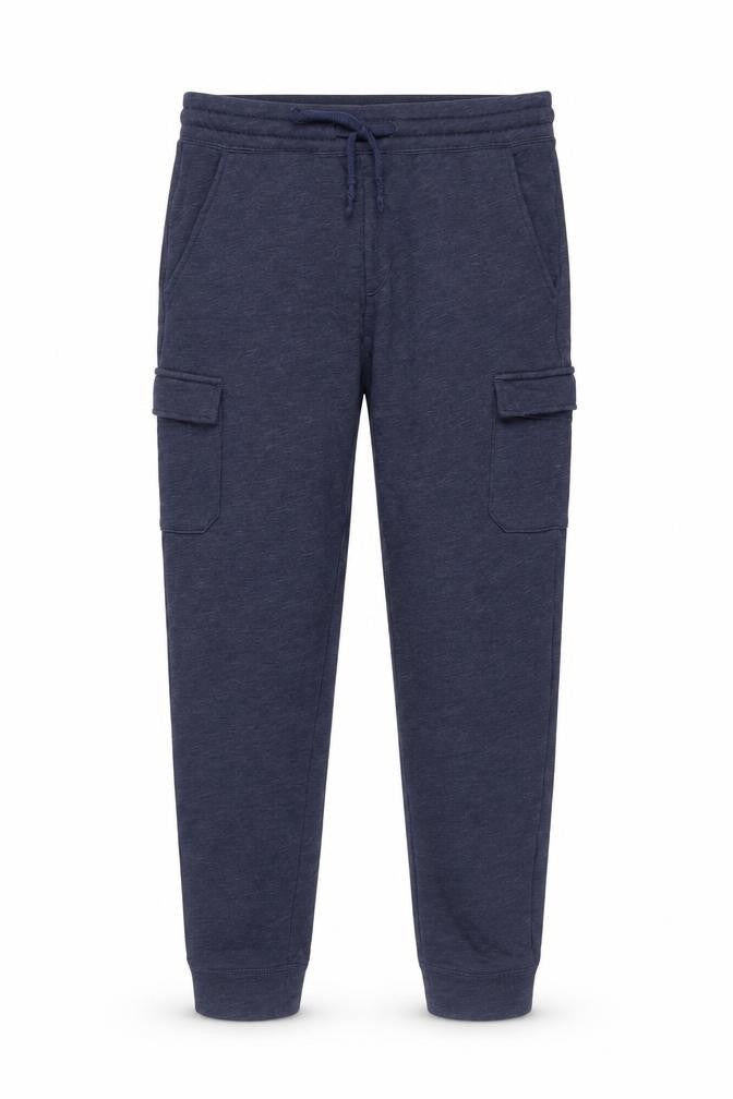 Front view of Gap Men Blue Cotton Jogger Sweatpants M Regular Fit Activewear Trousers