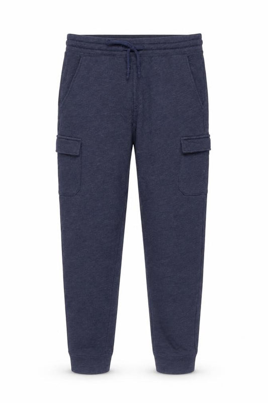 Front view of Gap Men Blue Cotton Jogger Sweatpants M Regular Fit Activewear Trousers