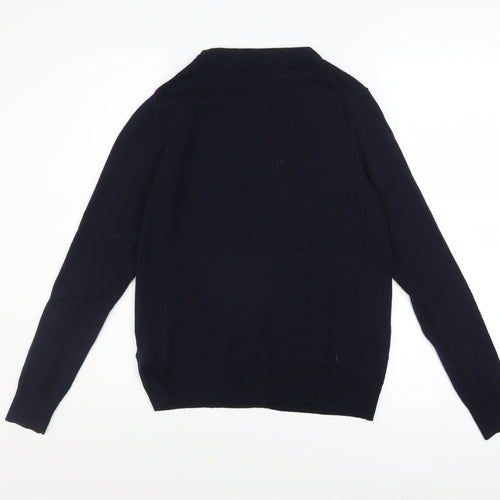 Uniqlo Women's Black Wool Button Cardigan M Knitwear