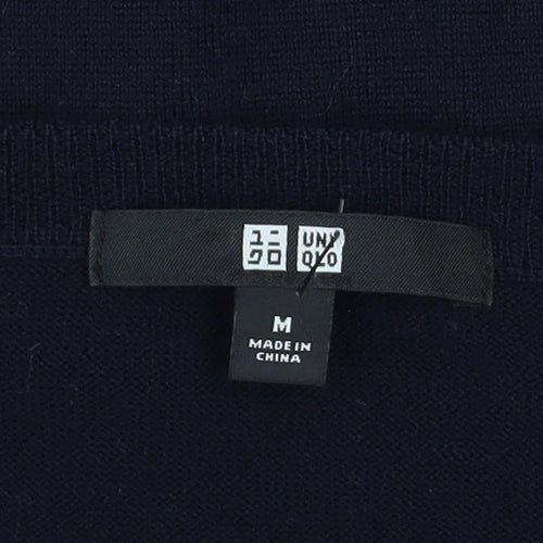 Uniqlo Women's Black Wool Button Cardigan M Knitwear
