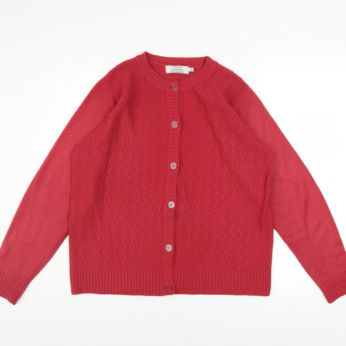 Honor Millburn Women's Red Knit Button Cardigan Size 14