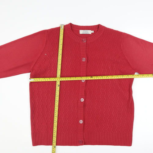 Honor Millburn Women's Red Knit Button Cardigan Size 14