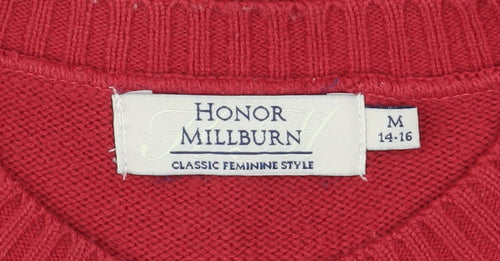 Honor Millburn Women's Red Knit Button Cardigan Size 14