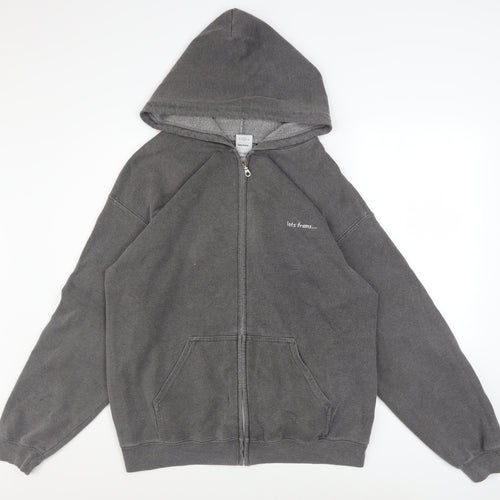 iets frans... Men Grey M Basic Zip Hoodie Jacket