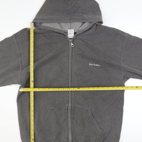 iets frans... Men Grey M Basic Zip Hoodie Jacket