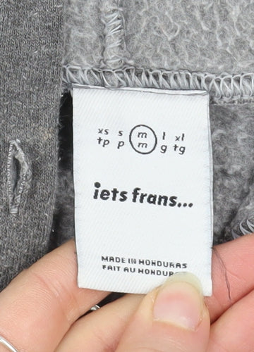 iets frans... Men Grey M Basic Zip Hoodie Jacket