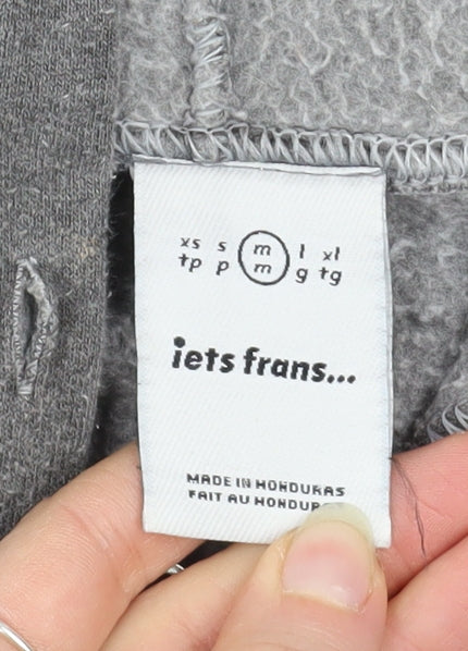 iets frans... Men Grey M Basic Zip Hoodie Jacket
