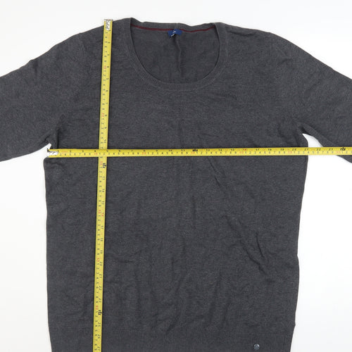 Tom Tailor Men's Grey 3XL Crew Neck Cotton Blend Jumper