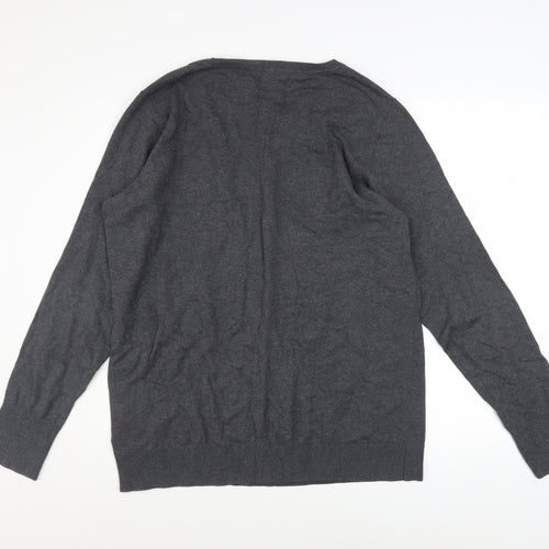 Tom Tailor Men's Grey 3XL Crew Neck Cotton Blend Jumper