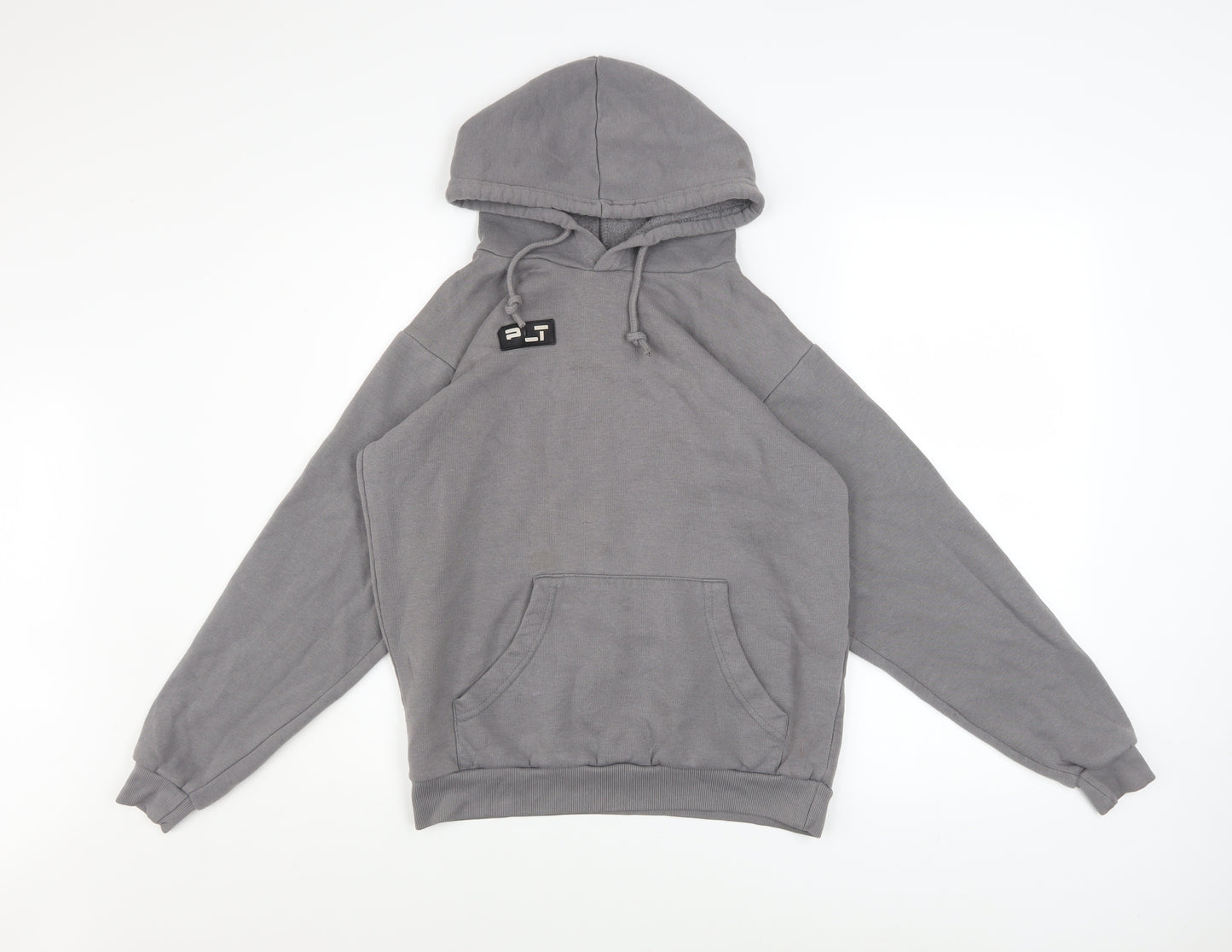 PrettyLittleThing Womens Grey Size 8 Pullover Hoodie Cotton Blend