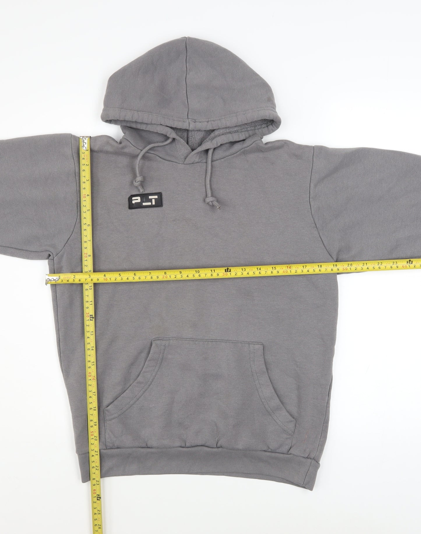 PrettyLittleThing Womens Grey Size 8 Pullover Hoodie Cotton Blend