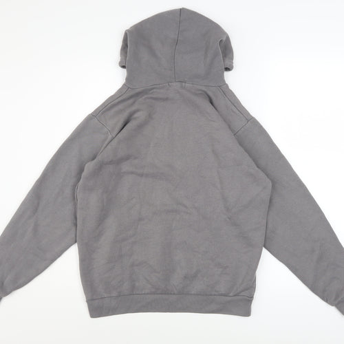 PrettyLittleThing Womens Grey Size 8 Pullover Hoodie Cotton Blend