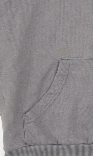 PrettyLittleThing Womens Grey Size 8 Pullover Hoodie Cotton Blend