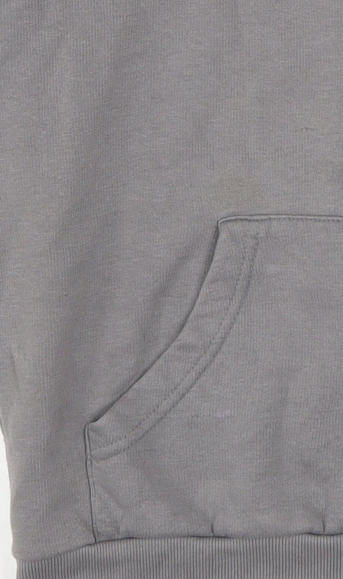 PrettyLittleThing Womens Grey Size 8 Pullover Hoodie Cotton Blend