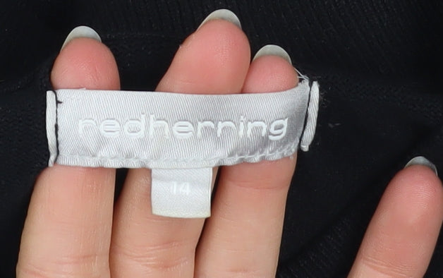 Red Herring Women’s Black Size 14 Full Zip Knit Casual Jacket