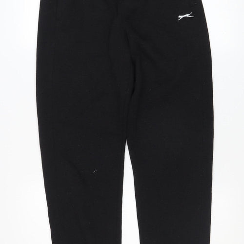 Slazenger Men's Black Small Fleece Sweatpants Tapered Joggers