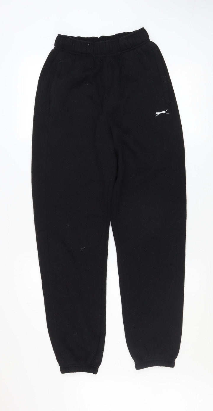 Slazenger Men's Black Small Fleece Sweatpants Tapered Joggers