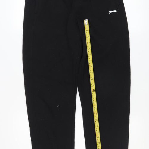 Slazenger Men's Black Small Fleece Sweatpants Tapered Joggers