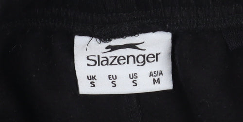 Slazenger Men's Black Small Fleece Sweatpants Tapered Joggers