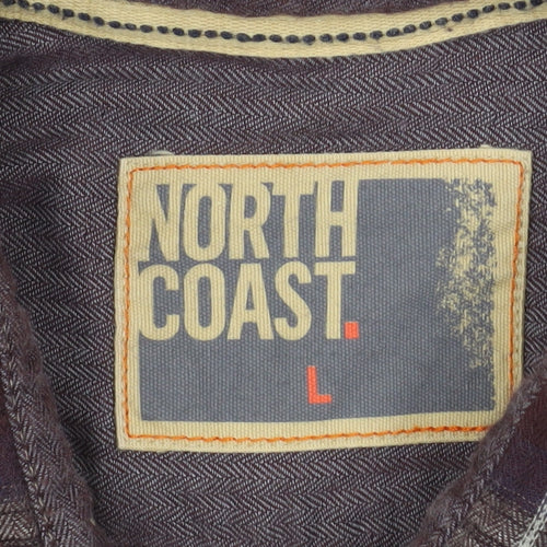 Marks and Spencer North Coast Men's Brown Check Cotton Shirt L